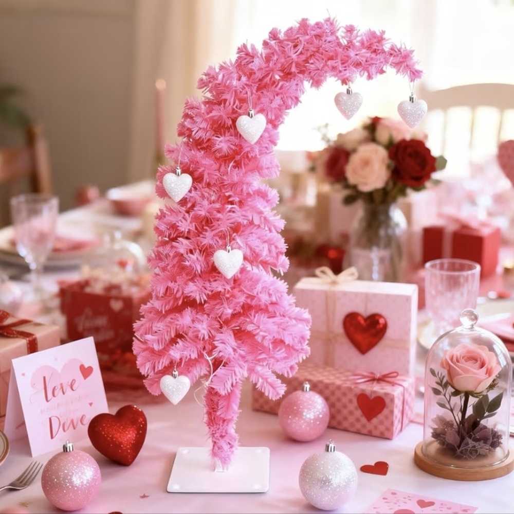 2ft Prelit Pink Valentine's Day Spring Decorative Mini Tree